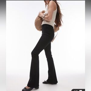 Topshop Jamie Flare Jeans in Black Size 28